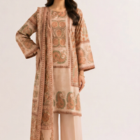 3 Piece - Digital Printed Embroidered Suit - 42501925