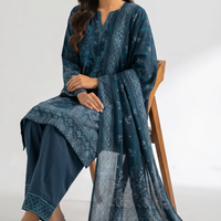 3 Piece - Digital Printed Embroidered Suit - 42501932
