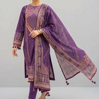 3 Piece - Digital Printed Embroidered Suit - 42501929