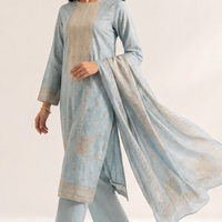 3 Piece - Digital Printed Embroidered Suit - 42501933