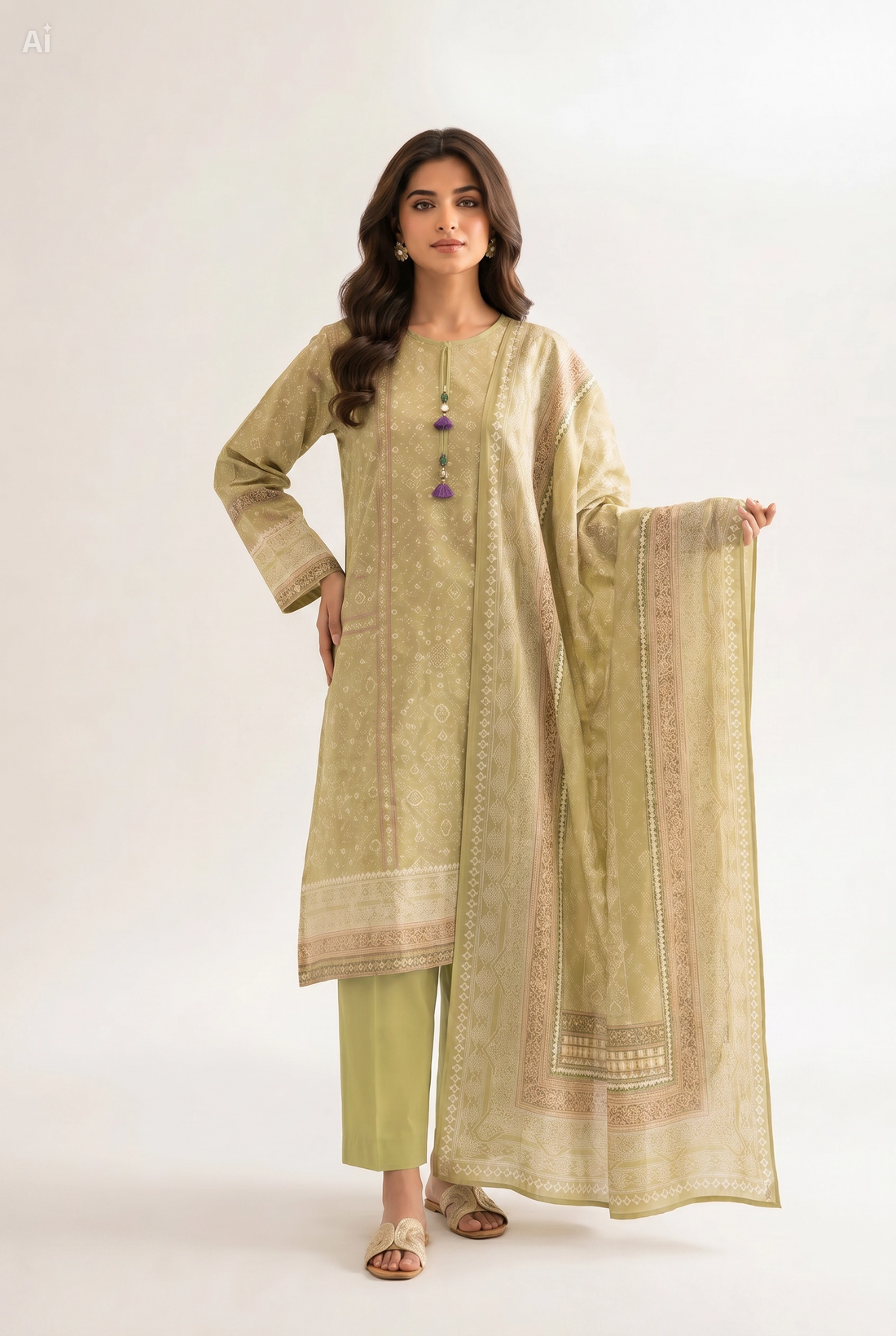 3 Piece - Digital Printed Suit - 42501941
