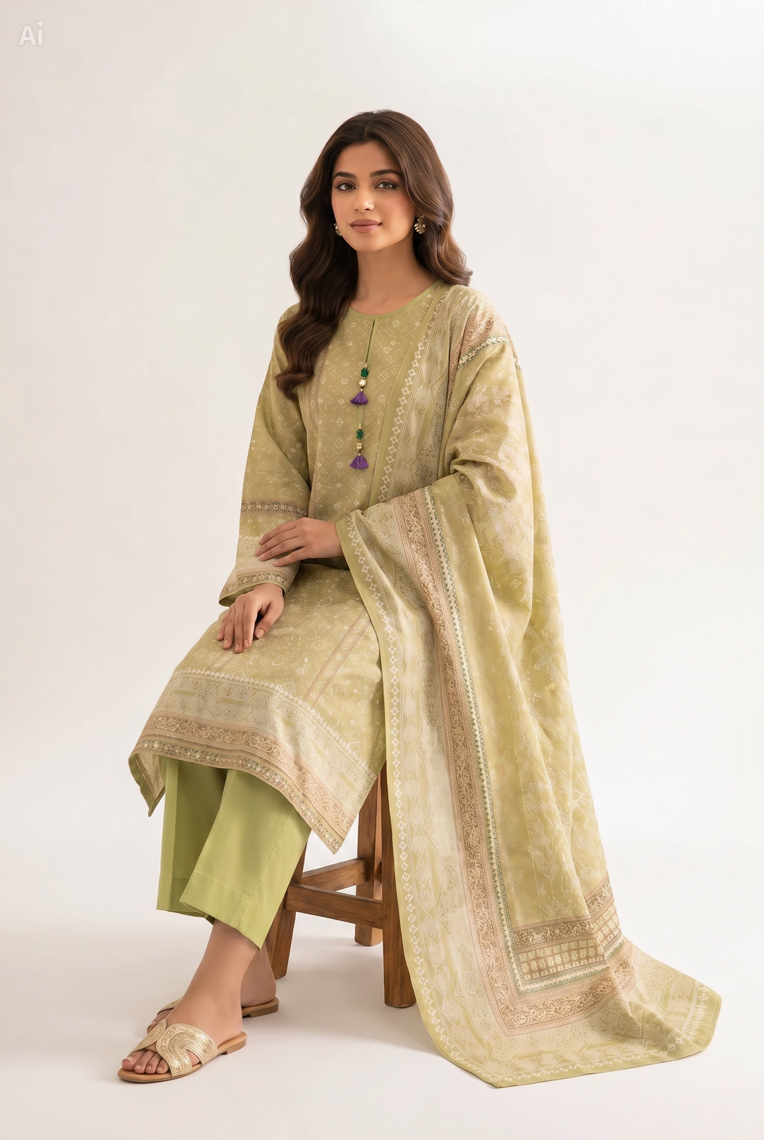 3 Piece - Digital Printed Suit - 42501941