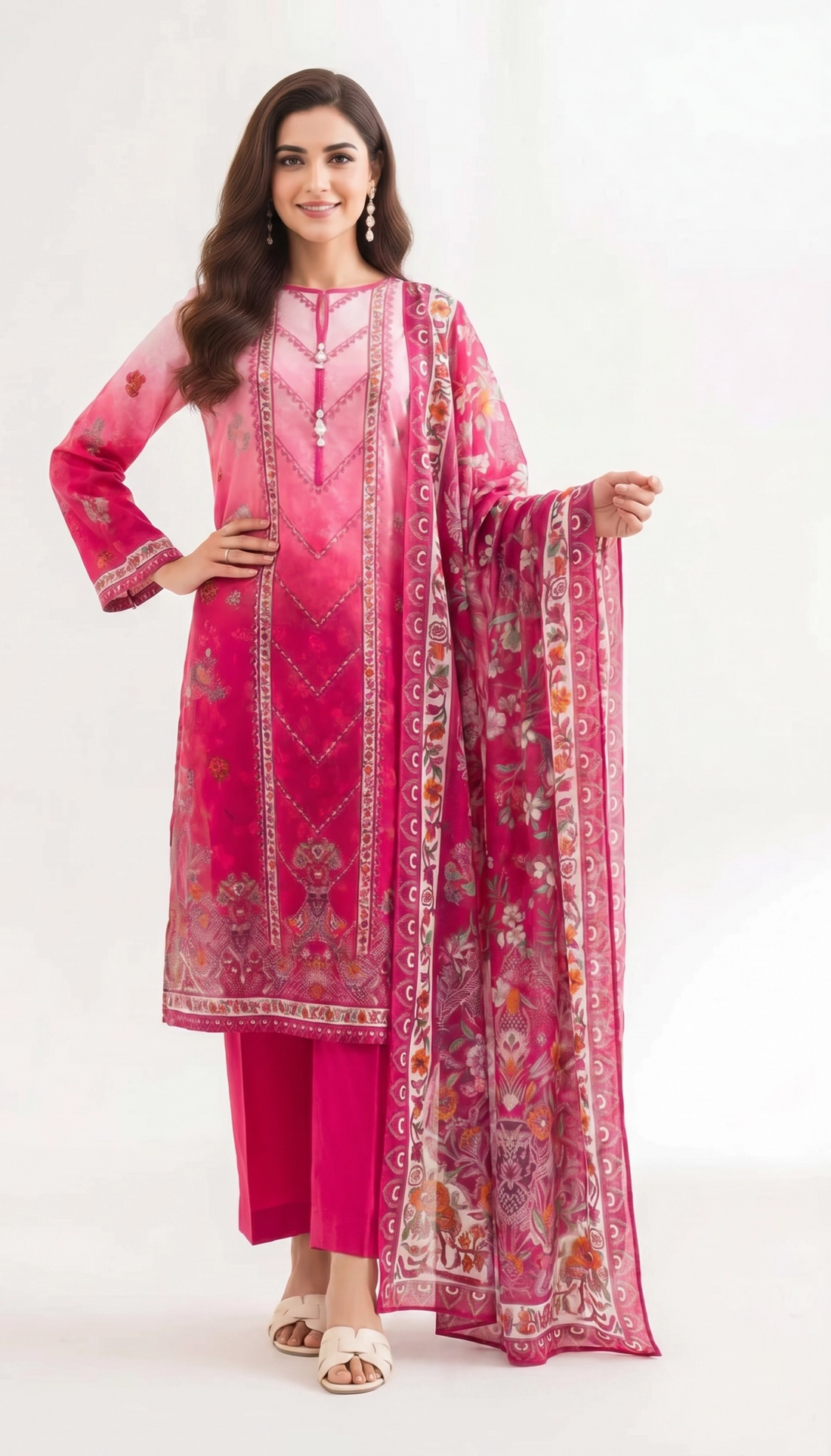3 Piece - Digital Printed Suit - 42501934