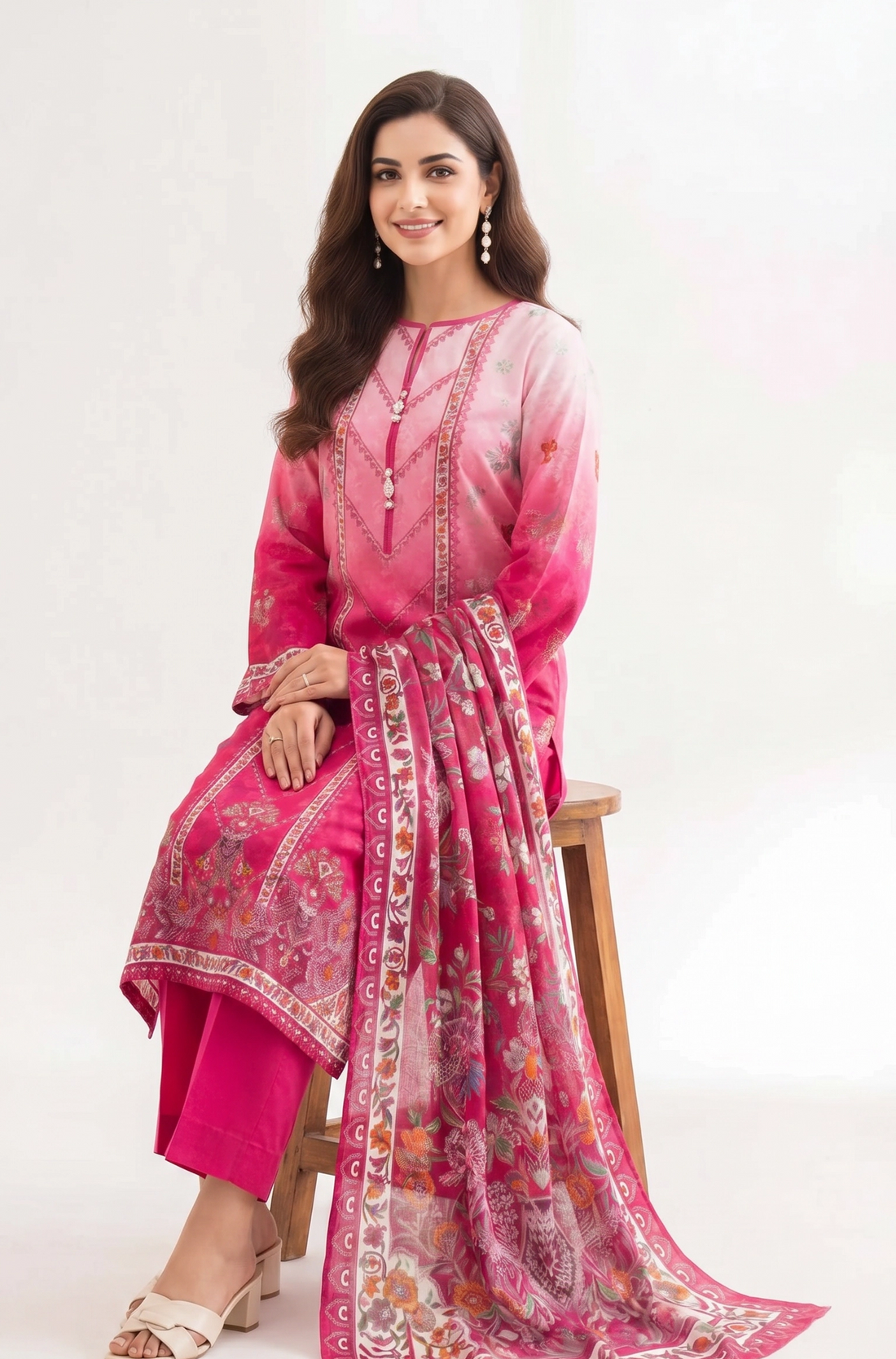 3 Piece - Digital Printed Suit - 42501934