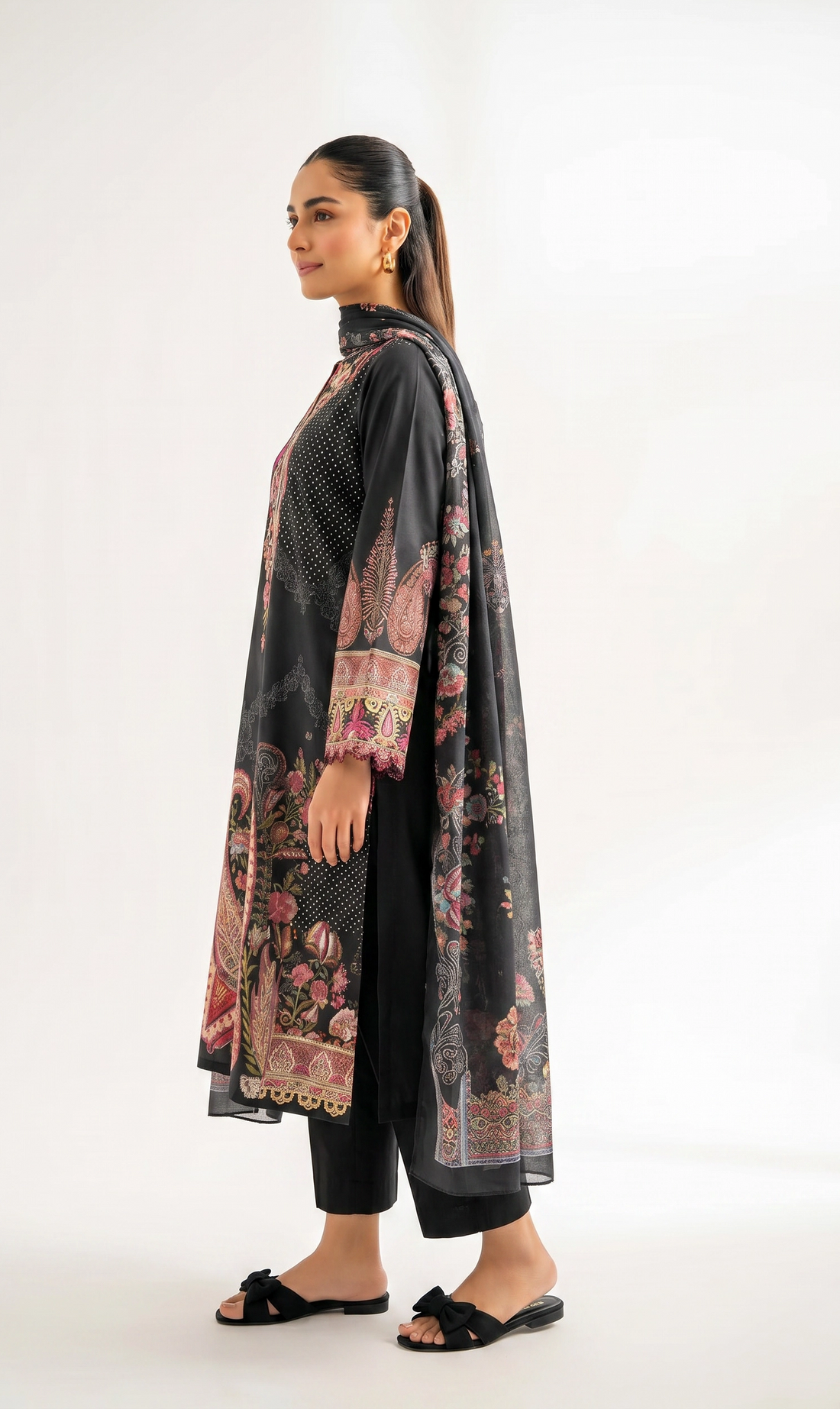 3 Piece - Digital Printed Embroidered Suit - 42501924