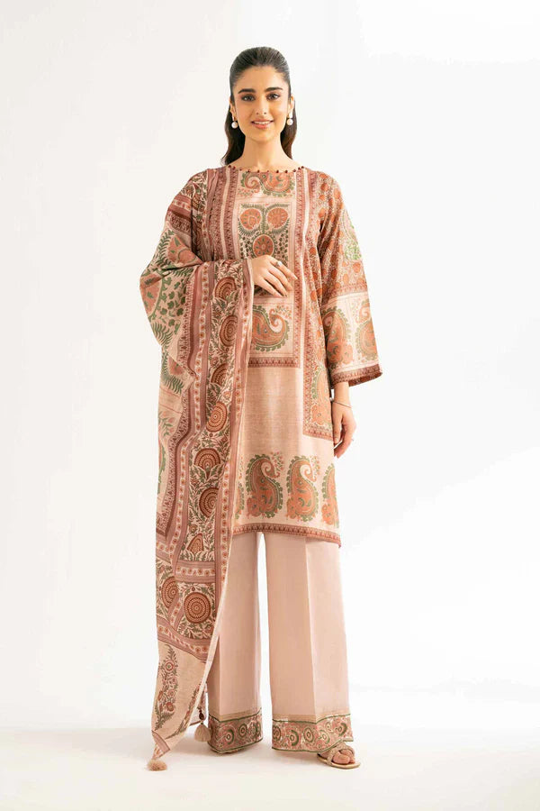3 Piece - Digital Printed Embroidered Suit - 42501925
