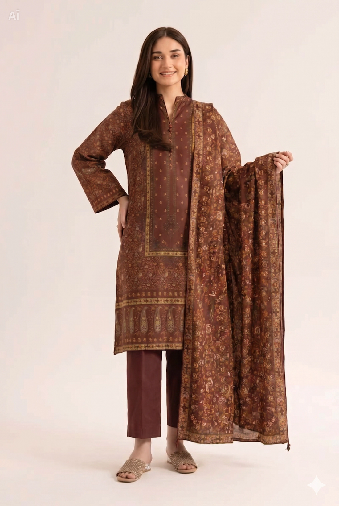 3 Piece - Digital Printed Suit - 42501943