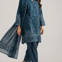 3 Piece - Digital Printed Embroidered Suit - 42501932
