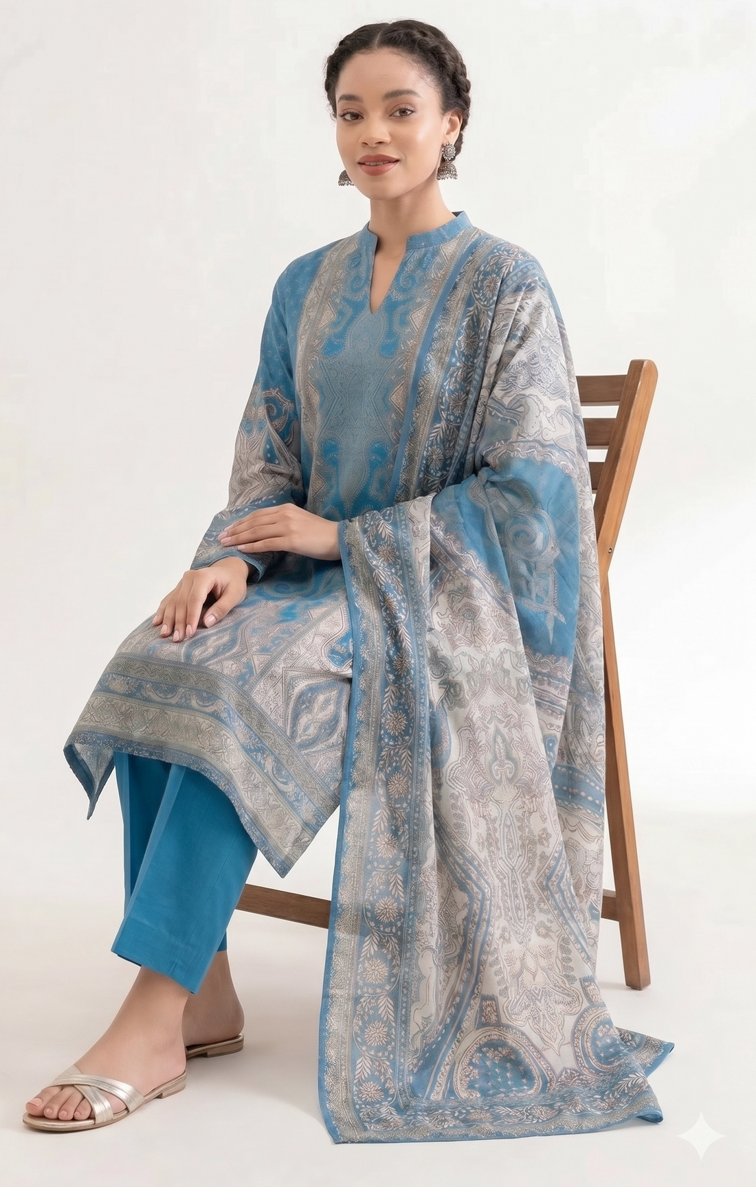 3 Piece - Digital Printed Suit - 42501935