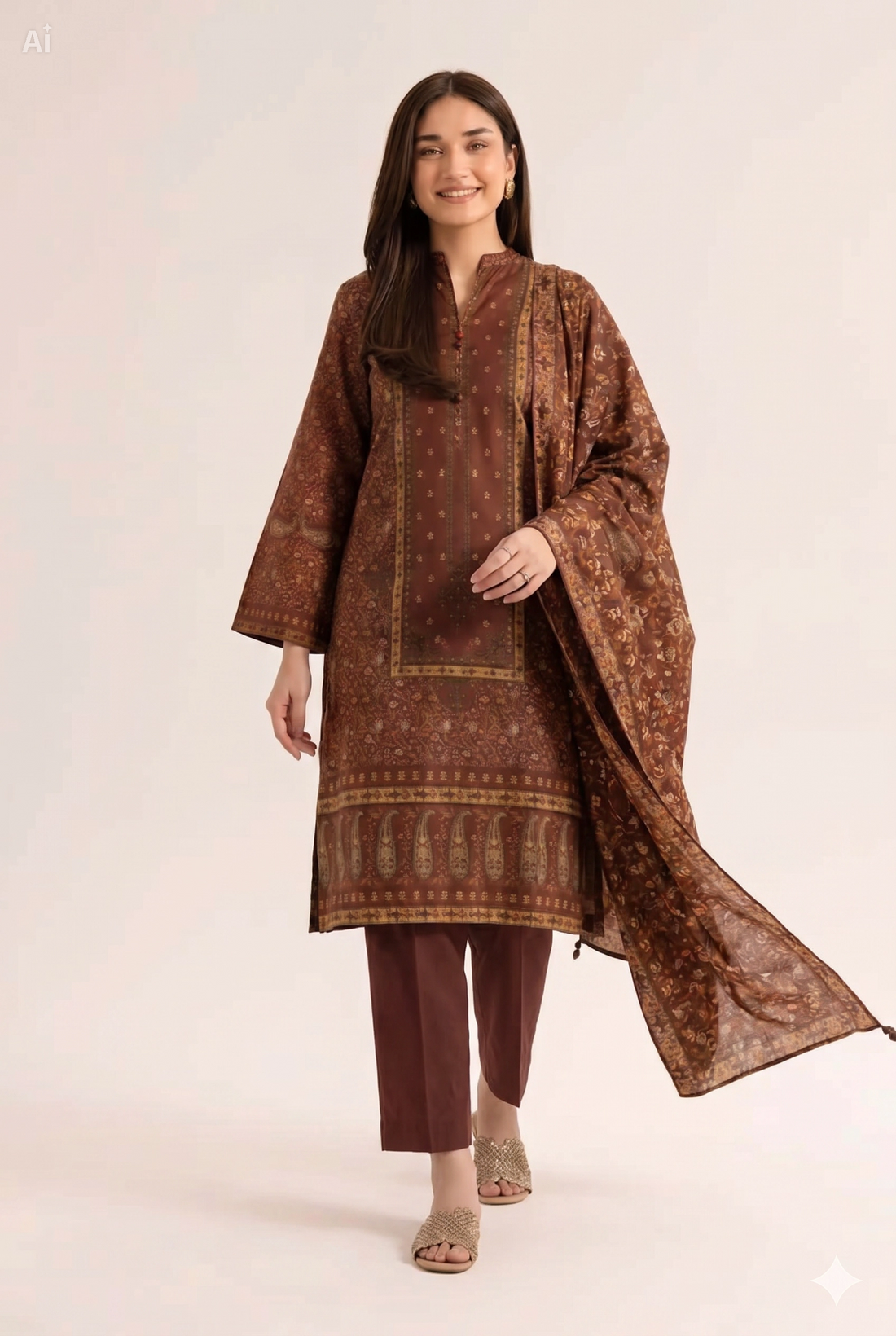 3 Piece - Digital Printed Suit - 42501943