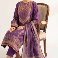 3 Piece - Digital Printed Embroidered Suit - 42501929