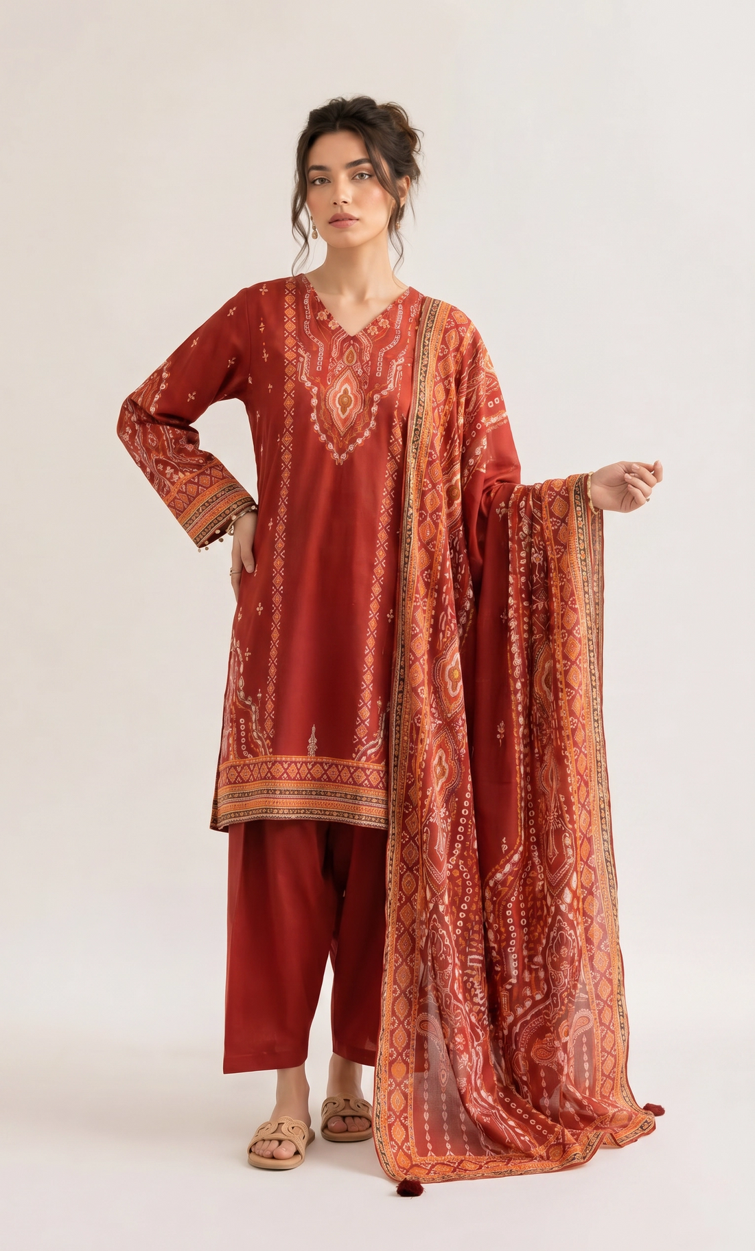 3 Piece - Digital Printed Suit - 42501936